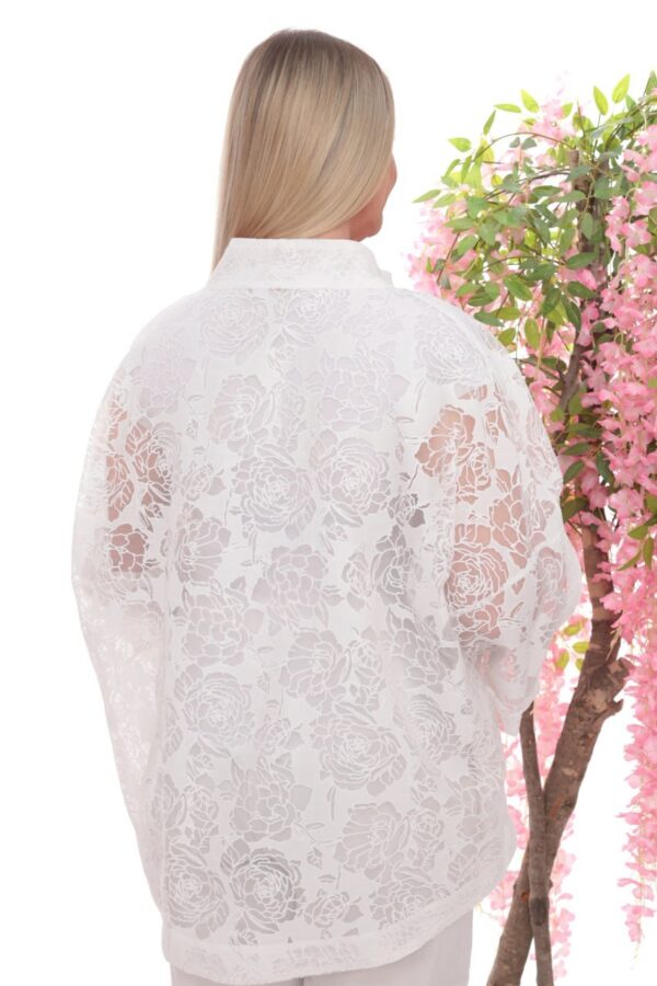 Wholesale Sheer Floral Zip-Up Jacket