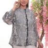Wholesale Sheer Floral Zip-Up Jacket