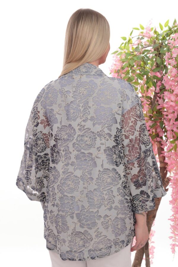 Wholesale Sheer Floral Zip-Up Jacket
