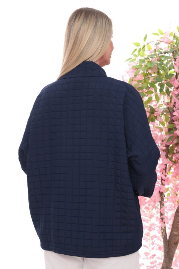 Quilted High-Collar Button-Front Jacket