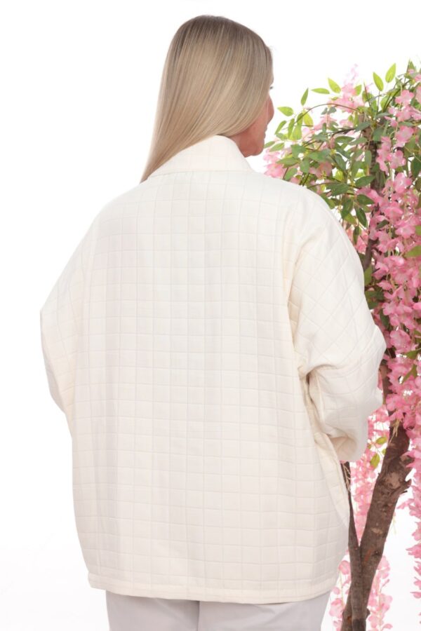 Quilted High-Collar Button-Front Jacket