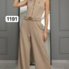 Wholesale Collared Zip-Front Belted Jumpsuit
