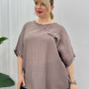 Chic Batwing Sleeve Blouse with Dragonfly Pin