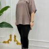 Chic Batwing Sleeve Blouse with Dragonfly Pin