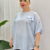 Chic Batwing Sleeve Blouse with Dragonfly Pin