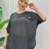 Chic Batwing Sleeve Blouse with Dragonfly Pin