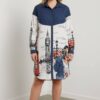 London Print Denim Contrast Shirt Dress London Print Denim Contrast Shirt Dress