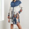 London Print Denim Contrast Shirt Dress London Print Denim Contrast Shirt Dress