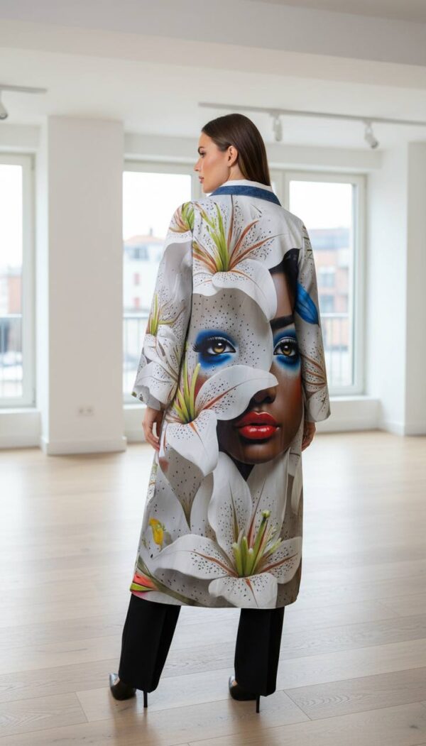 Artistic Floral Print High-Low Oversized Midi Dress