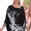 Wholesale Artistic Splash Print Batwing Blouse