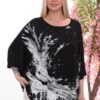 Wholesale Artistic Splash Print Batwing Blouse