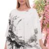 Wholesale Artistic Splash Print Batwing Blouse