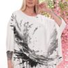 Wholesale Artistic Splash Print Batwing Blouse