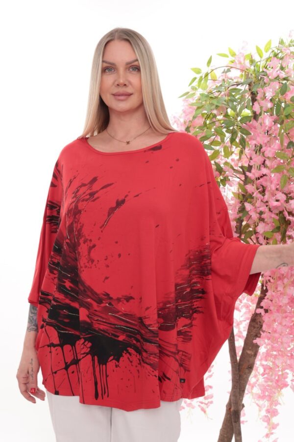 Wholesale Artistic Splash Print Batwing Blouse