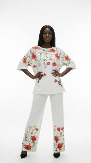 Floral Poppy Print Tunic and Trouser Set