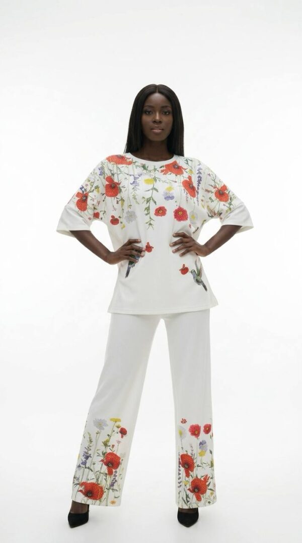 Floral Poppy Print Tunic and Trouser Set
