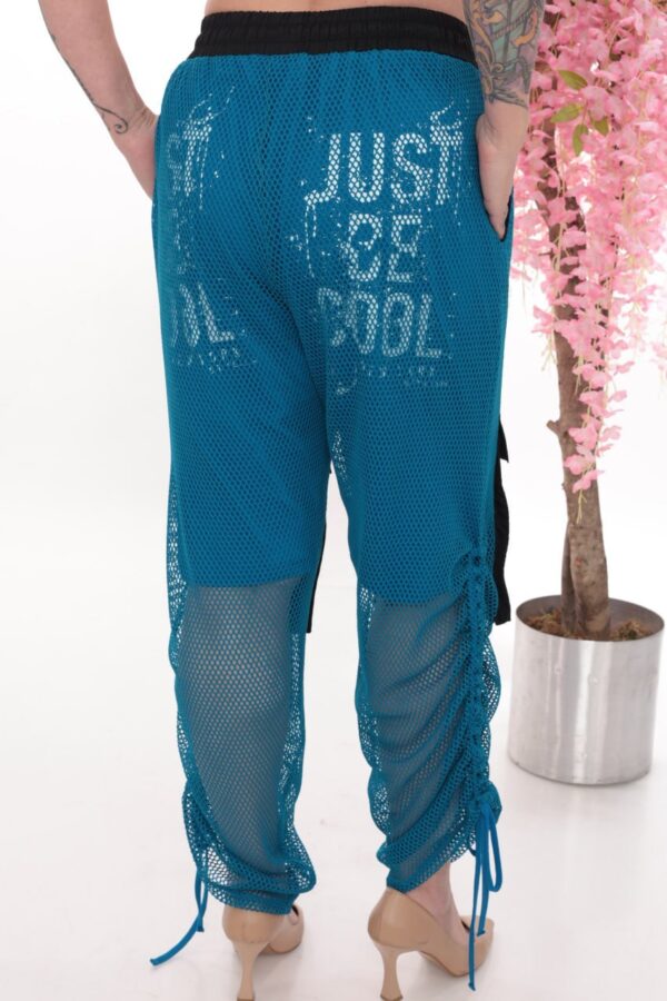 Wholesale Slogan Print Mesh Cargo Trousers