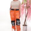 Wholesale Slogan Print Mesh Cargo Trousers