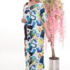 Wholesale Asymmetric Abstract Print Maxi Dress