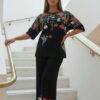 Floral Poppy Print Tunic and Trouser Set
