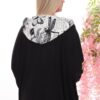Artistic Print Zip-Up Dolman Sleeve Hoodie
