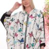 Artistic Print Zip-Up Dolman Sleeve Hoodie