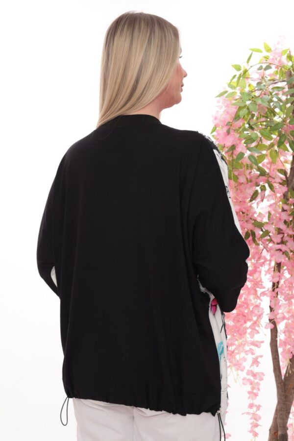 Artistic Butterfly Print Bomber Jacket with 3D Appliqués