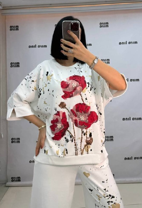 Artistic Poppy Print Co-ord Set with Gold Foil