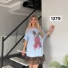 Wholesale Sequin Bunny Graphic T-Shirt Dress