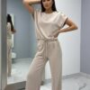 Wholesale Button-Shoulder Top & Palazzo Pants Set