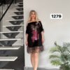 Wholesale Sequin Bunny Graphic T-Shirt Dress
