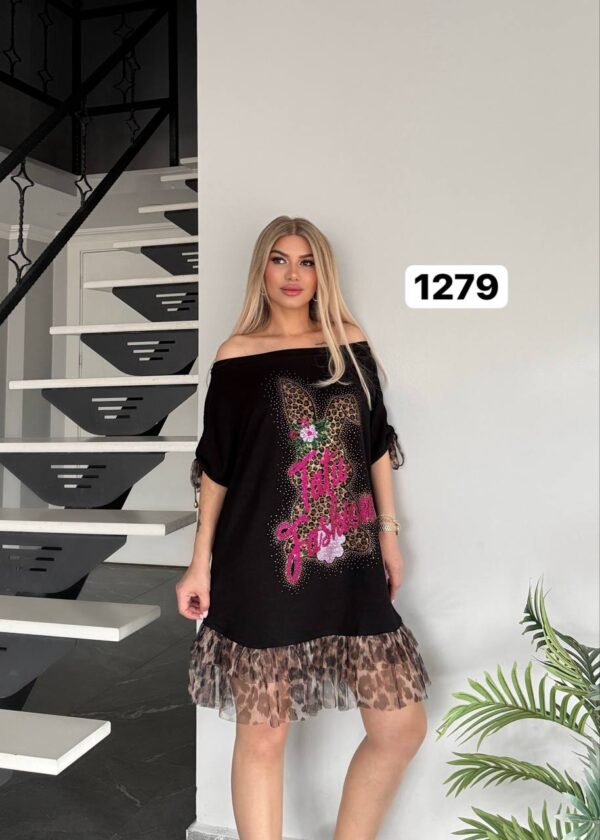 Wholesale Sequin Bunny Graphic T-Shirt Dress