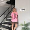 Wholesale Sequin Bunny Graphic T-Shirt Dress