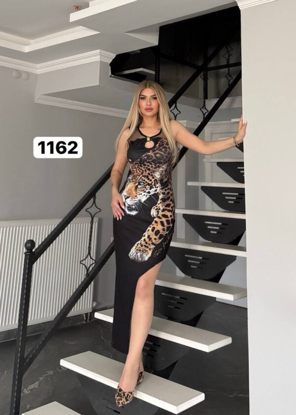 Wholesale Leopard Graphic Keyhole Sheath Dress