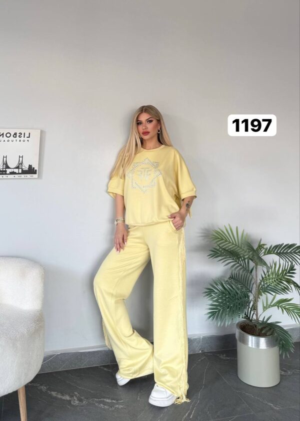 Embellished Fringe Detail Loungewear Set