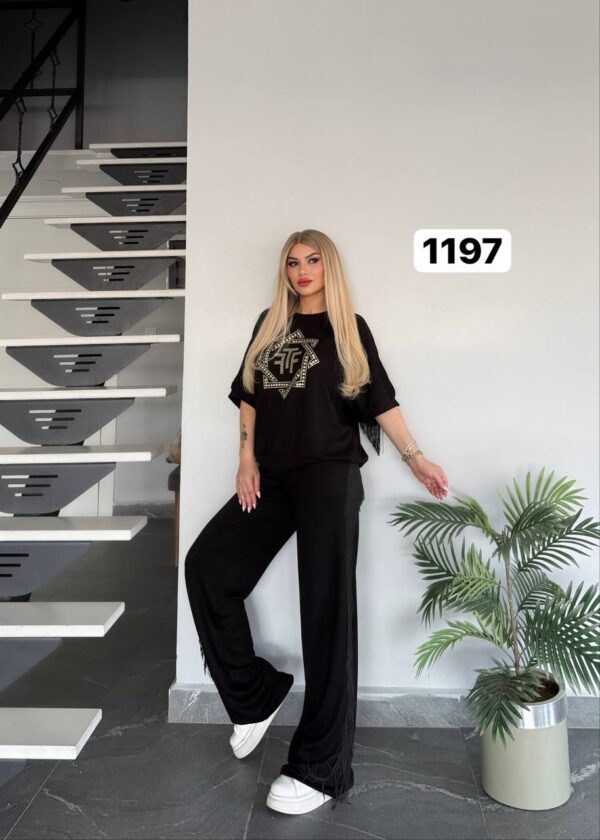 Embellished Fringe Detail Loungewear Set