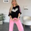 Embellished Wing Graphic Tee & Trouser Set