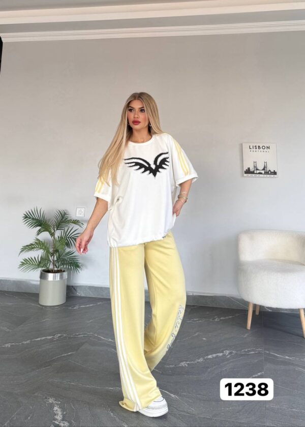 Embellished Wing Graphic Tee & Trouser Set