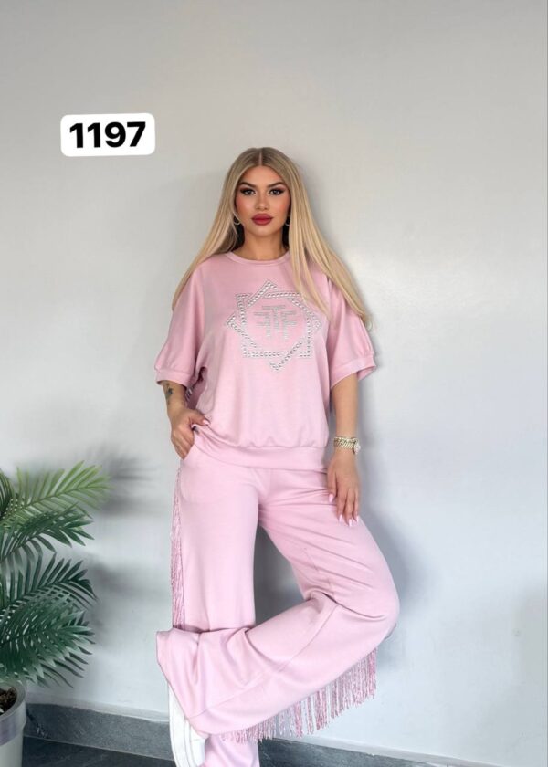 Embellished Fringe Detail Loungewear Set