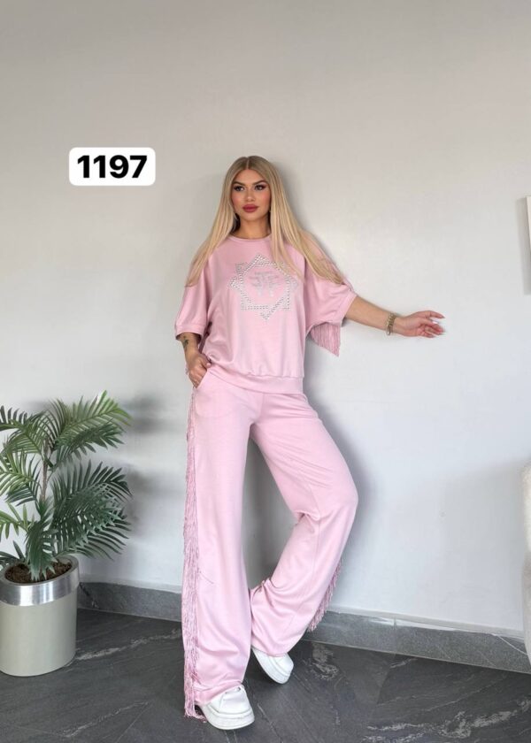 Embellished Fringe Detail Loungewear Set