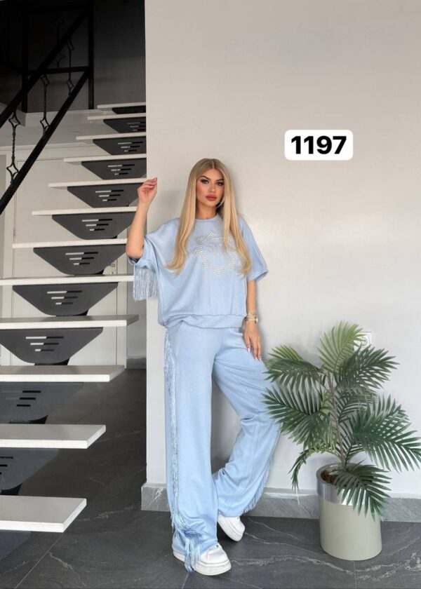 Embellished Fringe Detail Loungewear Set