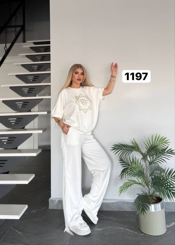 Embellished Fringe Detail Loungewear Set