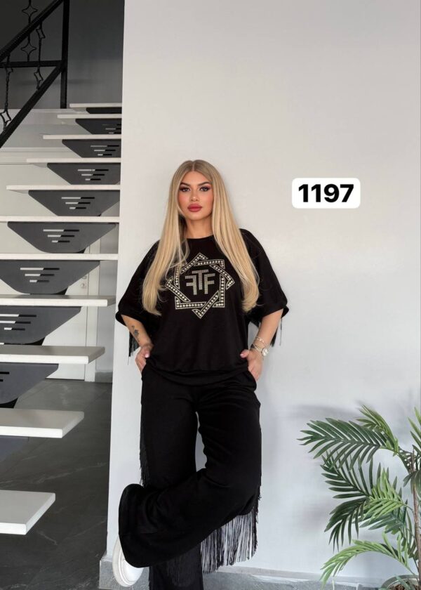 Embellished Fringe Detail Loungewear Set