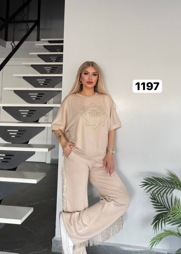Embellished Fringe Detail Loungewear Set