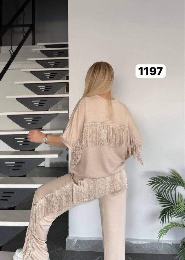 Embellished Fringe Detail Loungewear Set