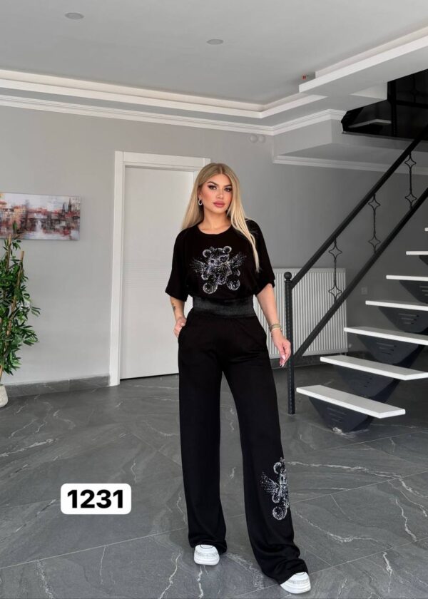 Wholesale Embellished Teddy Bear Loungewear Set