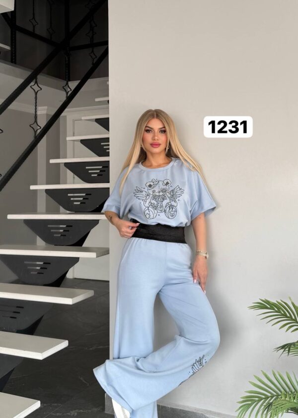 Wholesale Embellished Teddy Bear Loungewear Set