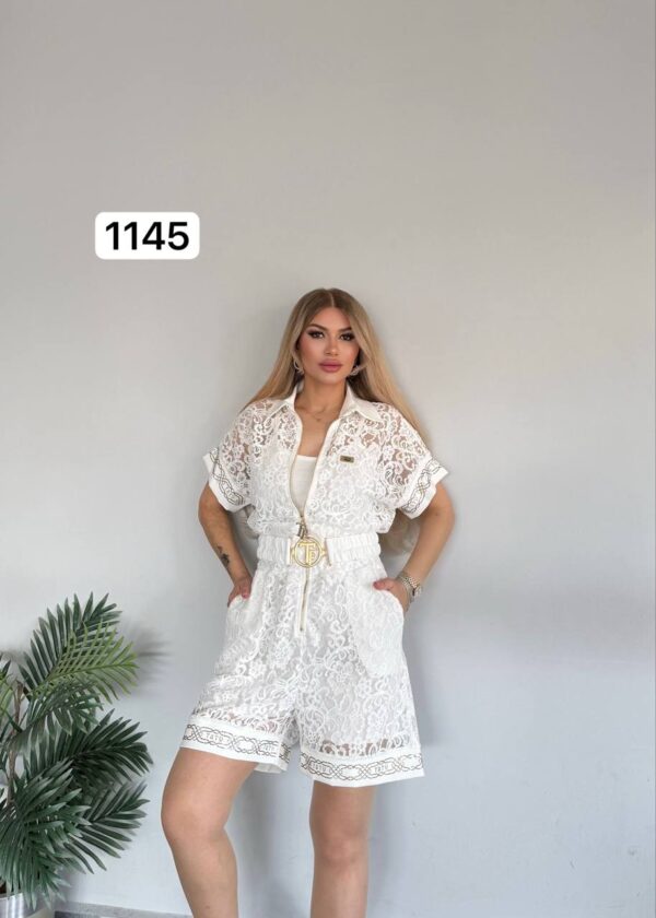 Elegant White Lace Zip-Front Mini Dress