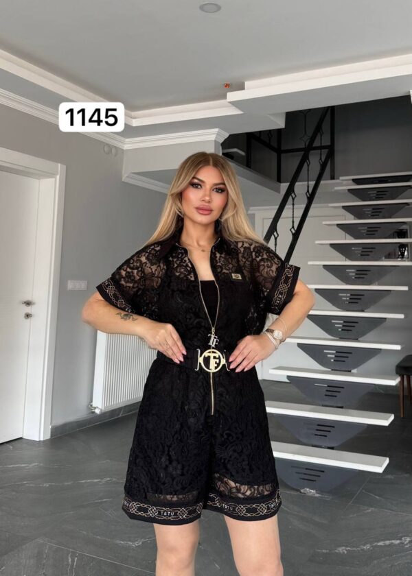 Elegant White Lace Zip-Front Mini Dress