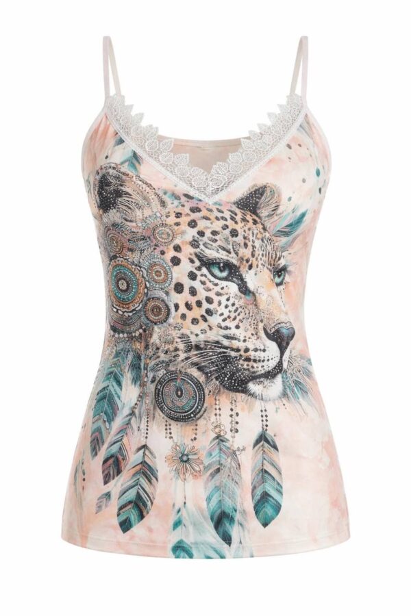 Wholesale Bohemian Leopard Print Sateen Camisole